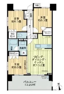 アデニウムコート木場【7階】の間取り