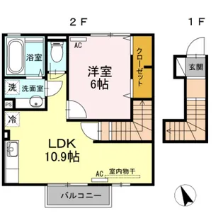 サンライズ佐世保【2階】の間取り