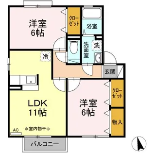 フィオーレ B【2階】の間取り
