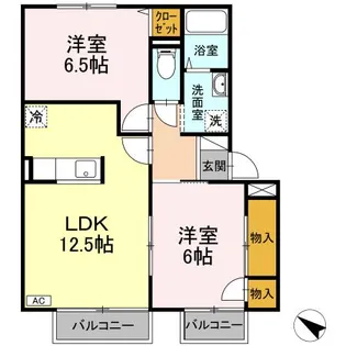 グリューネ二木【2階】の間取り