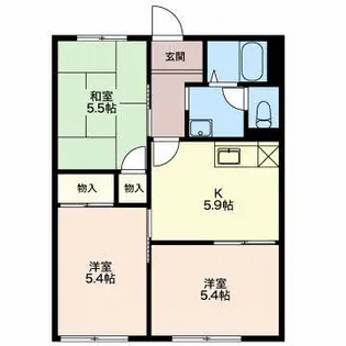 グリーンハイツ A【1階】の間取り