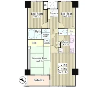 田園調布南マンション【4階】の間取り