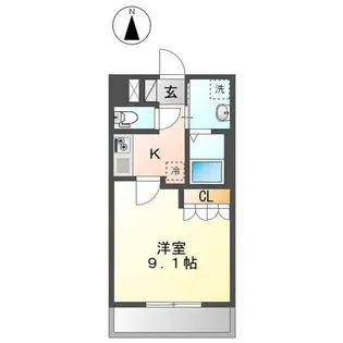 ヒルズ一本木【1階】の間取り