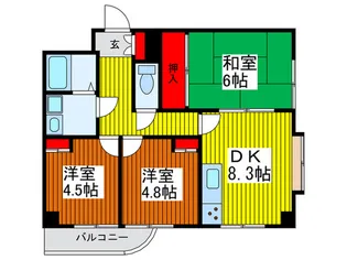 ハイネグランデ【4階】の間取り