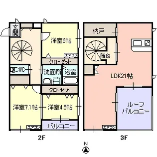 ブリリアンコートM WEST【2階】の間取り
