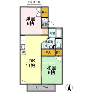 リバーサイド森町I【2階】の間取り