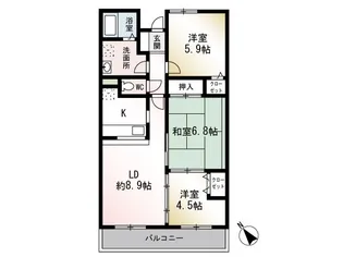 エクセレント鶴巻【3階】の間取り