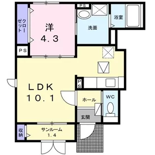 ウェルス ノーブル【1階】の間取り