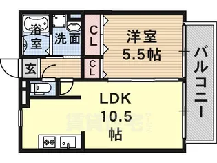 ラ・ブレザモーレ春日【1階】の間取り