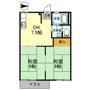 ファミールコーポ高屋7【1階】の間取り