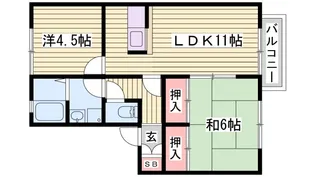 ディアス中筋A棟【2階】の間取り