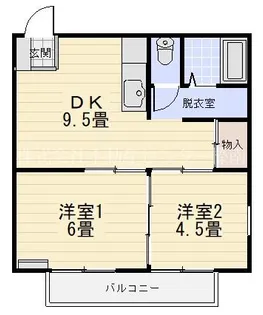 新西之宮B【2階】の間取り