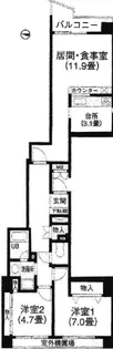 ハウス川喜田【4階】の間取り