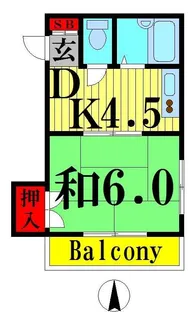 タカハシハイツ【2階】の間取り