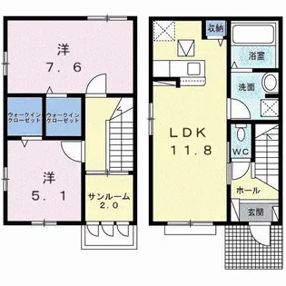 フローレンス【1階】の間取り