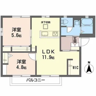 レジデンス飯田【2階】の間取り