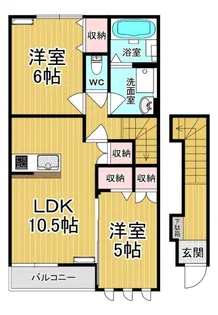 ウィンディタウン貝島II【2階】の間取り