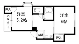 三和ハイツ大池【2階】の間取り