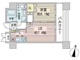 ラフィネタワー札幌南3条【6階】の間取り