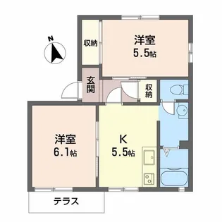 フローラル・シティハイツ【1階】の間取り