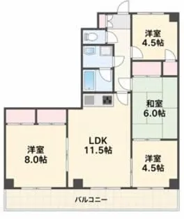 シャルマンコーポ壱番館【4階】の間取り
