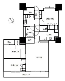 ザ・タワーズウエスト【37階】の間取り