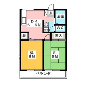コスモシティハイツ【1階】の間取り