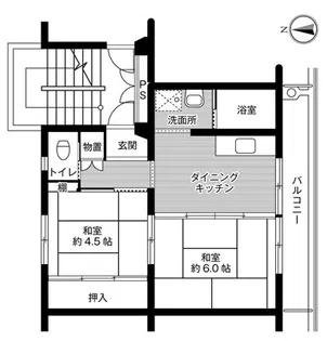 ビレッジハウス飯塚3号棟【2階】の間取り