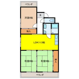 岐阜県岐阜市六条南1【マンション】の間取り