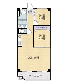 宮ノ下マンションB【5階】の間取り