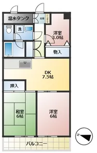 第3イトウハイツ【3階】の間取り