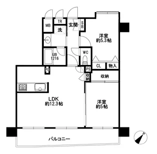 ライオンズシティ春日部【10階】の間取り
