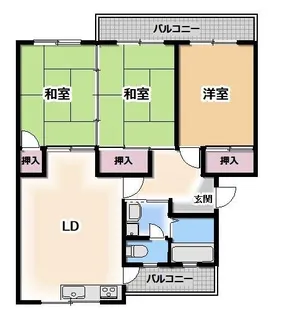パルヴィレッジ四軒町【1階】の間取り