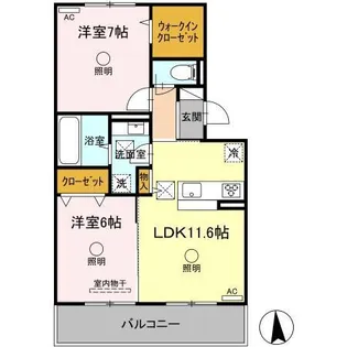 ルピナス(南区)【1階】の間取り
