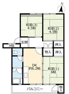 URさつきが丘【5階】の間取り