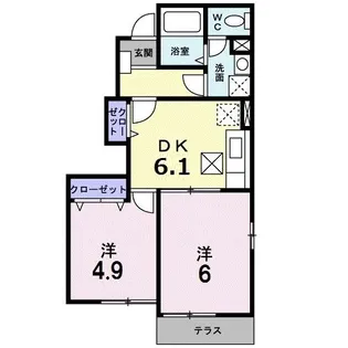 アヴェニールC【1階】の間取り