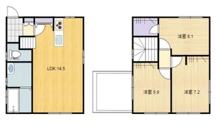 岡山県岡山市北区伊福町3【一戸建】の間取り