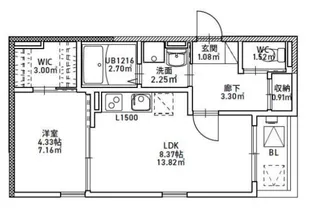 櫛原町新築アパート【2階】の間取り