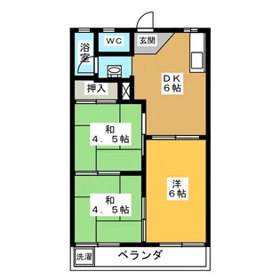 木田ハイツ【2階】の間取り