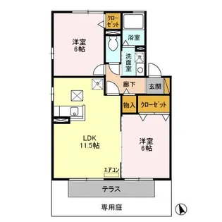 ヴィルヌープ III【1階】の間取り