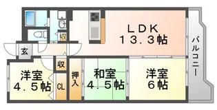 ウィステリア千里【3階】の間取り