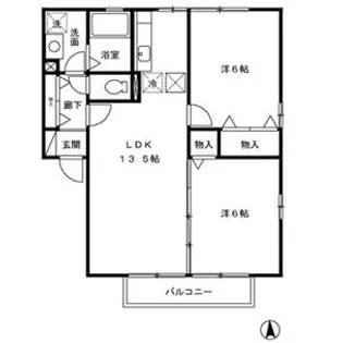 宮崎県都城市立野町【アパート】の間取り