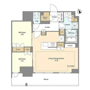 東京都荒川区西日暮里2【マンション】の間取り