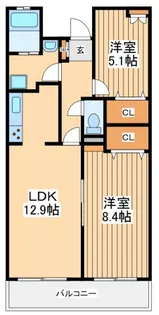フローラコート【2階】の間取り