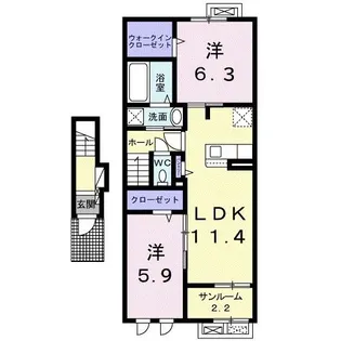 新潟県柏崎市三和町【アパート】の間取り