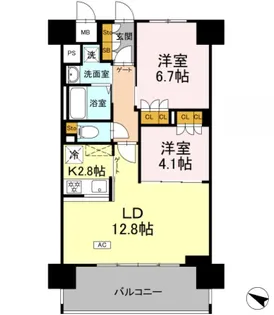 神奈川県横浜市都筑区川和町【マンション】の間取り