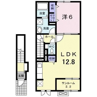 1LDKの間取り画像