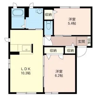 クレールA【1階】の間取り