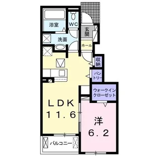 クレア・ルース【1階】の間取り