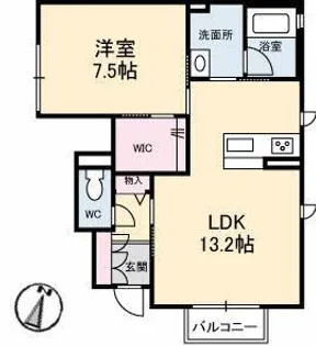 クラ―ションこまち【1階】の間取り